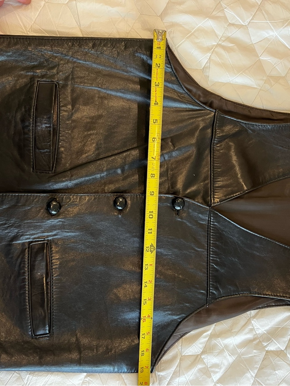 Custom Men’s Black Calf Leather Vest